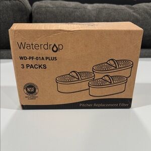 Waterdrop Pitcher Replacement Filter 3-Pack - Black